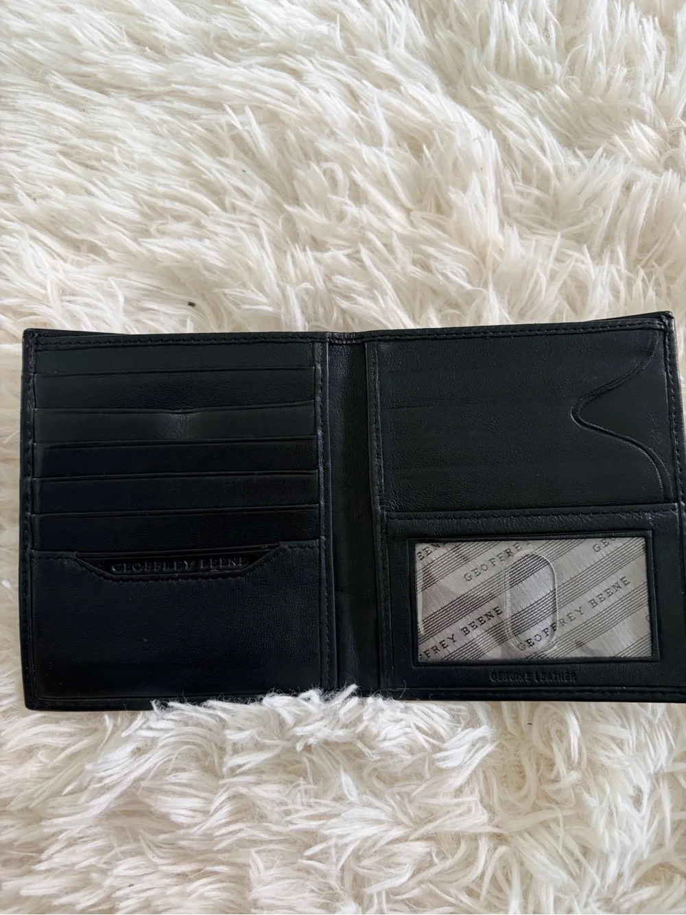 Geoffrey Beene Black Leather Men's Bifold Wallet/Card Holder